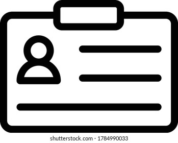 id card vector thin line icon 