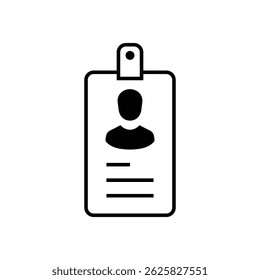  ID card in vertical format with outlines
