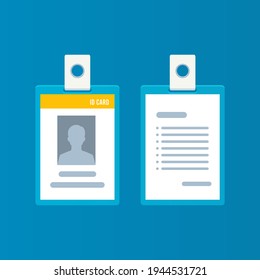 The ID card - Vertical version. Vector Illustration