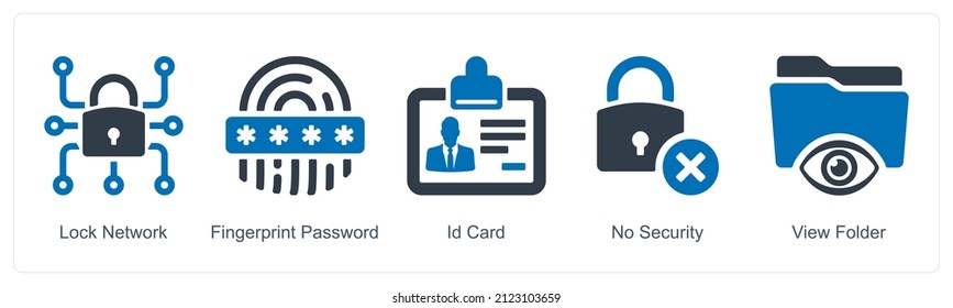 Id Card And View Folder Icon Concept