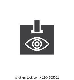 Id card with vision eye vector icon. filled flat sign for mobile concept and web design. Ophthalmology card simple solid icon. Symbol, logo illustration. Pixel perfect vector graphics