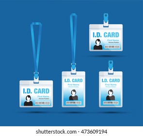 id card woman blue