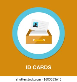 id cards icon - vector name tag - identity badge symbol