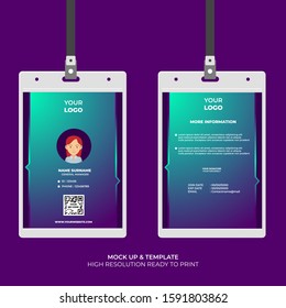 Id cards template design with special color and gradient style , stationery for your event and personal branding . Easy to Use and Customize. Ready to Print. Vector Illustration EPS 10