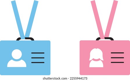 id cart isolated on white background. Plastic card, driver's license, badge. Trendy and modern vector