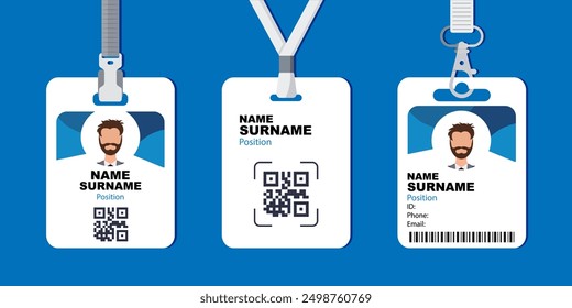 ID certificate card in a flat design