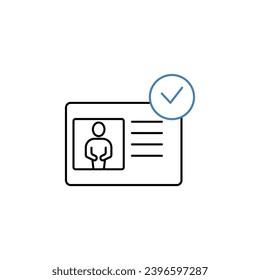 id check concept line icon. Simple element illustration.id check concept outline symbol design.