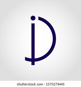 iD combined letter logo - vector