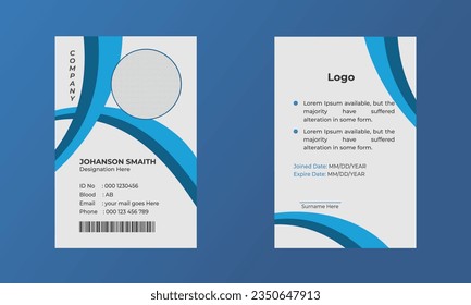 Id Corporate identity design. Company employee id card template. 