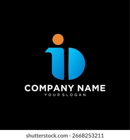 ID o I D Letter Initial Logo Design Colorido Moderno Simple Monograma Vector Logo Design