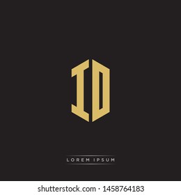 ID I D Logo Emblem Hexagon Capital Letter Modern Template