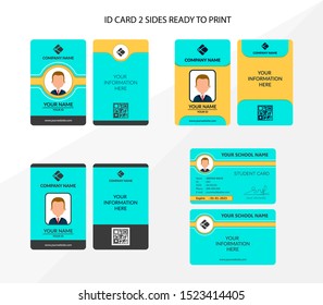 ID Dard design with 2 sides display. for all types of your business. with vector templates