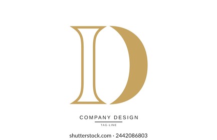 ID, DI Abstract Letters Logo Monogram Design Icon Font