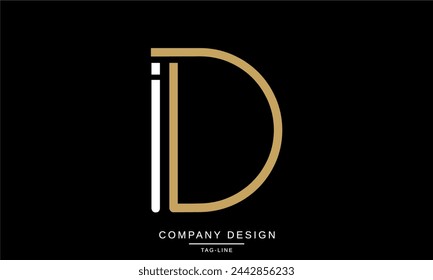 ID, DI Abstract Letters Logo Monogram Design Icon Font