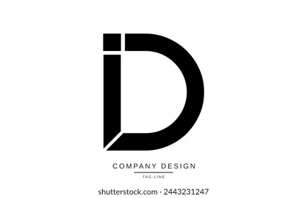 ID, DI Abstract Letters Logo Monogram Design Icon Font