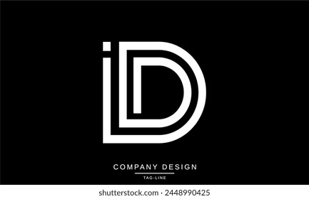 ID, DI Abstract Letters Logo Monogram Design Icon Font