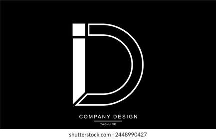 ID, DI Abstract Letters Logo Monogram Design Icon Font