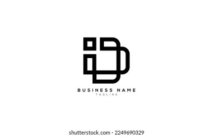 ID, DI, D, OD, DO, O, OP, PO, Abstract initial monogram letter alphabet logo design