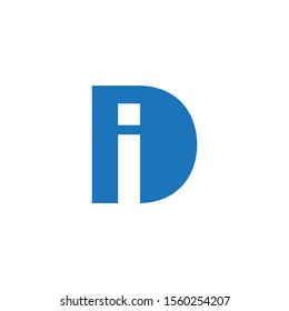 ID or DI simple logo design with blue and white.