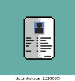 ID Document paper in pixel art style