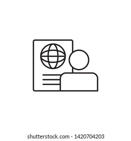id, global, profile, document icon. Simple thin line, outline vector of Hotel Service icons for UI and UX, website or mobile application