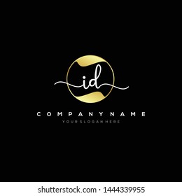 ID handwriting initial logo template vector.