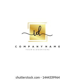 ID handwriting initial logo template vector.