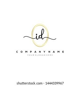 ID handwriting initial logo template vector.