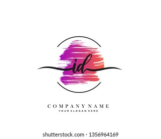ID handwriting initial  logo vector