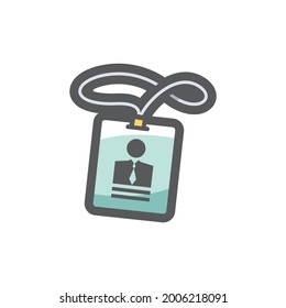 Id Holder Card Name Vector icon Cartoon illustration