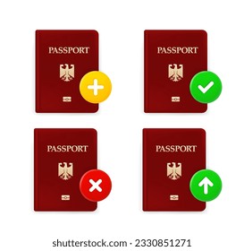 ID icon set with different pictograms. 3d vector icons set