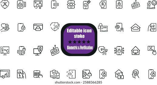 ID icon set. Set of Identity line icons