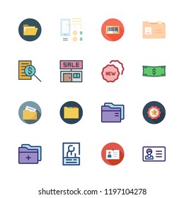 id icon set. vector set about badge, badges, money id and sale id icons set.