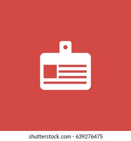 ID icon. sign design. red background