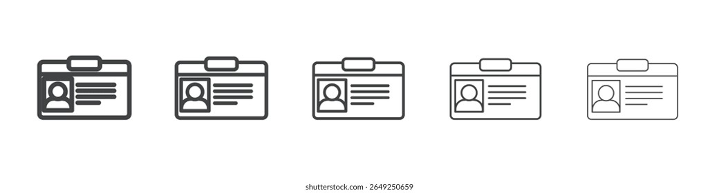 ícone de id símbolo simples de coleção de ilustrações