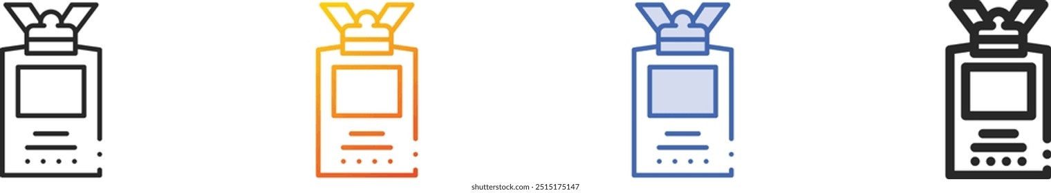 ID icon.Thin Linear, gradiente, traçado azul e design de estilo negrito isolados no plano de fundo branco