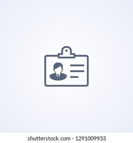 Id, Identification card, vector best gray line icon on white background, EPS 10