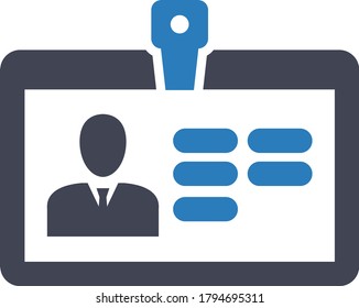 Icono de tarjeta de identidad de identificación (ilustración vectorial)