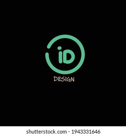 iD Initial handwriting or handwritten logo for identity with beauty monogram and elegant logo design