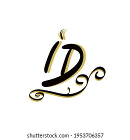 iD initial handwriting logo for identity