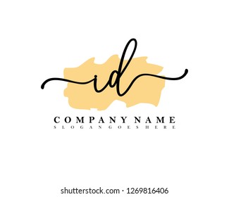 ID Initial handwriting logo vector