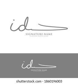 ID Initial letter handwriting and signature logo.