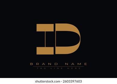 ID initial letter logo design. Letter I and D luxury alphabet letter logo icon template