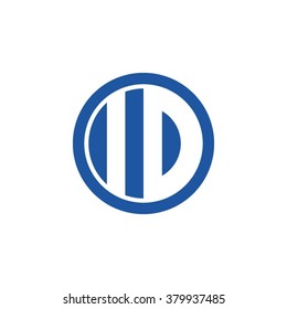 ID initial letters circle business logo blue