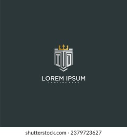 ID initial monogram for crown and shield logo design