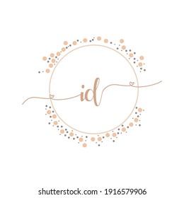 ID Initial monogram handwriting luxury illustration