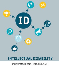 ID - Intellectual Disability acronym, medical concept background. vector illustration concept with keywords and icons. lettering illustration with icons for web banner, flyer, landing page