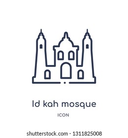 id kah mosque icon from monuments outline collection. Thin line id kah mosque icon isolated on white background.