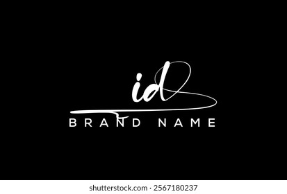 ID letter beauty handwriting vector logo. 