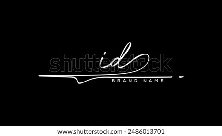 ID letter beauty handwriting vector logo. 
